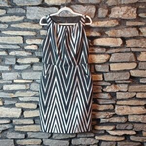 Nine West midi dress sleeveless black and white sz 10